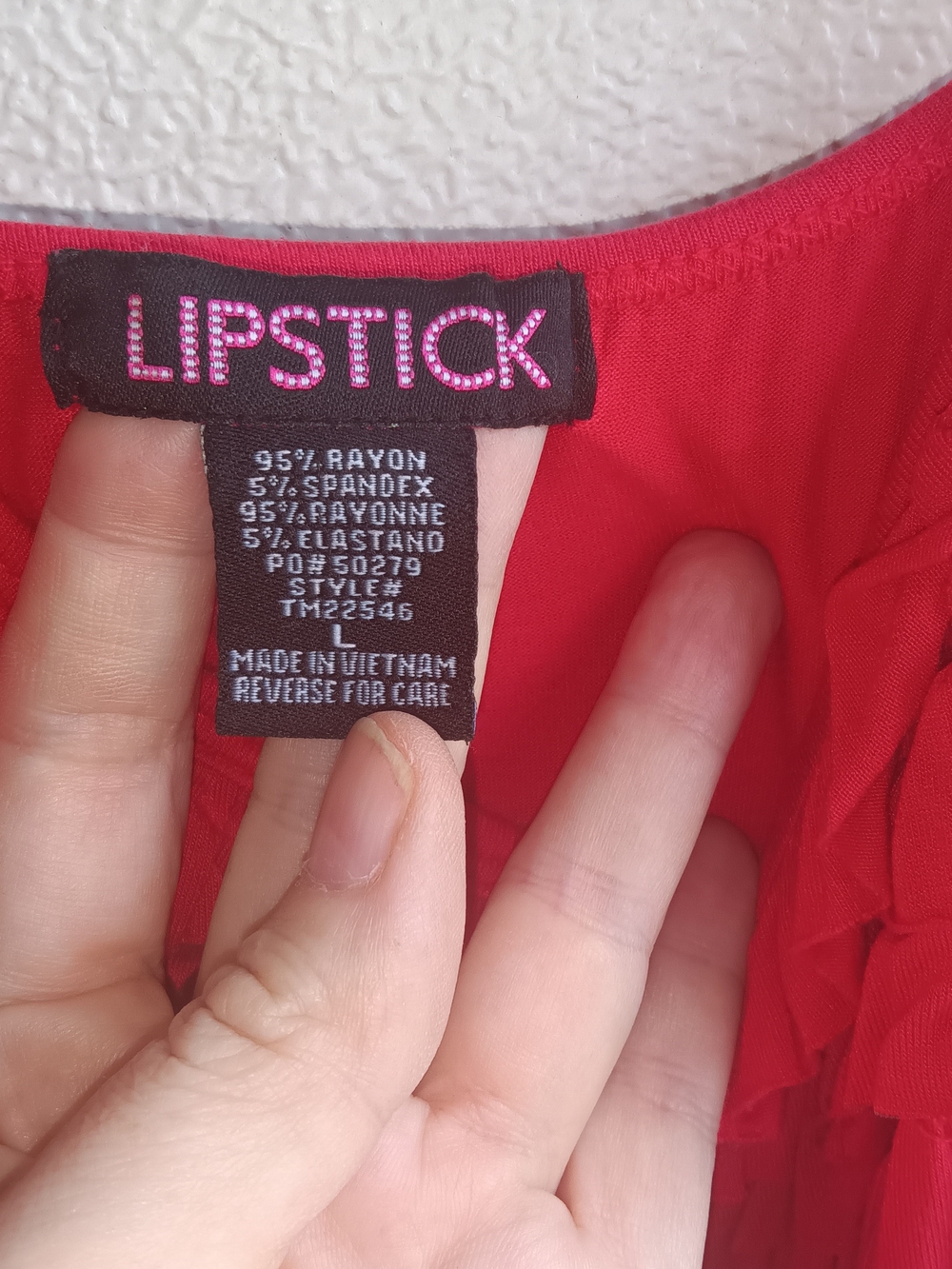 Vintage Y2K Lipstick Brand Red Tiered Ruffle Cami Tank Top Shirt Large - Picture 9 of 10